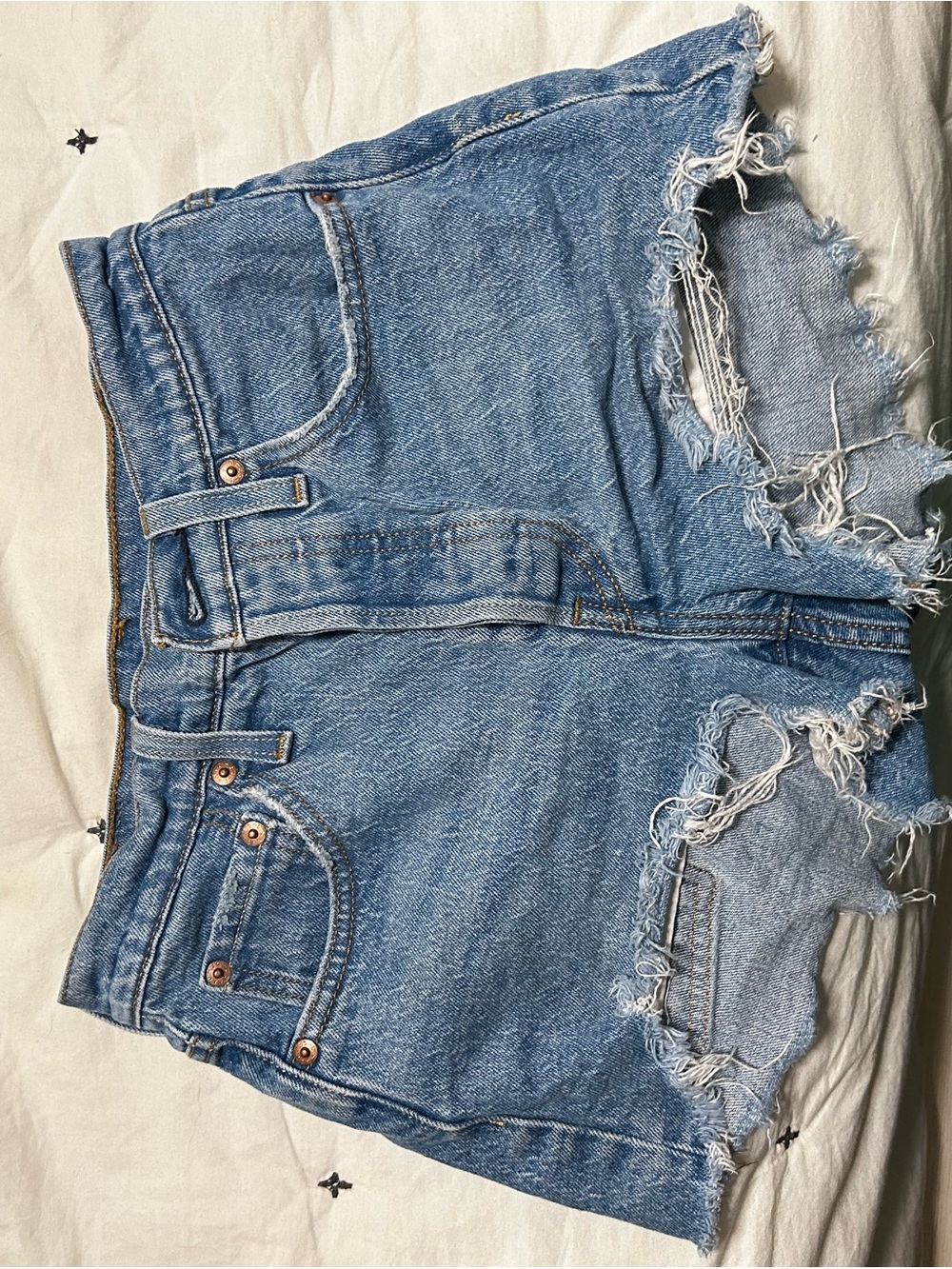Distressed Blue Denim Women’s Levi Shorts